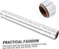 Vista 8 de TOYANDONA Rollo de papel de embalaje de celofán transparente de copo de nieve blanco de 3 m80 cm para ramo de flores de Navidad, cesta de embalaje