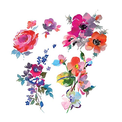 Tattly Temporary Tattoos Watercolor Florals Sheets