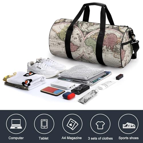 Sac de voyage duffel bag carte du monde 45x23x23cm