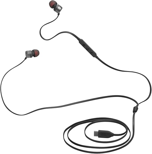 JBL Tune 310 Wired in Ear Type C Headphones, Hi-Res Audio with Digital-to-Analog Converter, 3-Button EQ Preset Remote with Microphone, Tangle-Free...