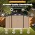 Patiowell 10x12 FT Storage Shed, Outdoor Metal Sheds with Lockable Door and Sloping Roof, Waterproof Outside Large Garden Tool Shed with Breathable Vents for Patio Lawn Backyard, Brown