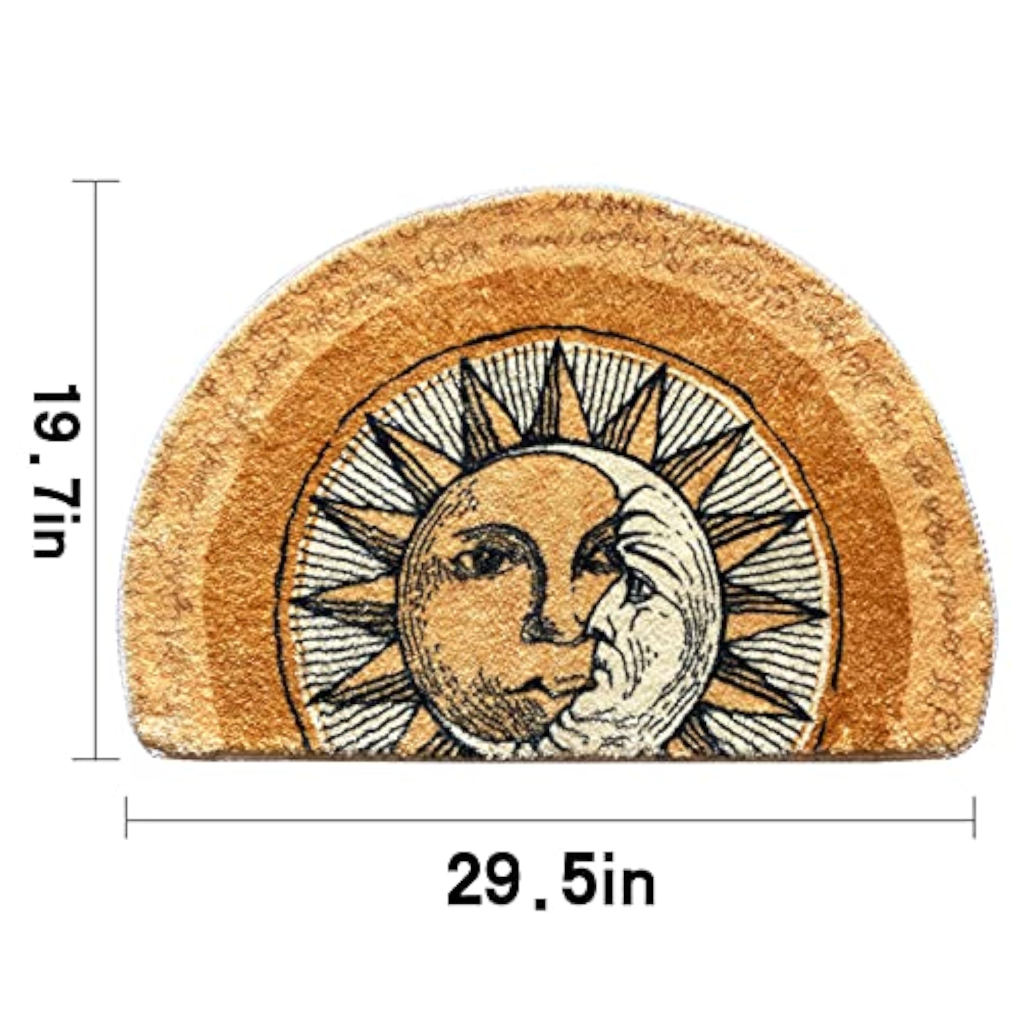 Half Round Door Mat, Tarot Sun Moon Rugs