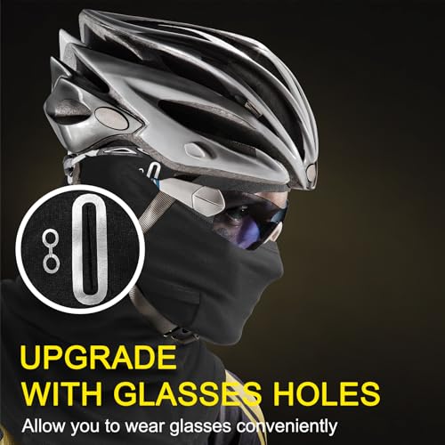 Omenex Motorcycle Balaclava Face Mask,Lightweight Breathable High Stretch Soft Under Helmet Flocking Internal Surface for Warm Windprotection Surface UPF50+ Glasses Holes for Cycling,Ski