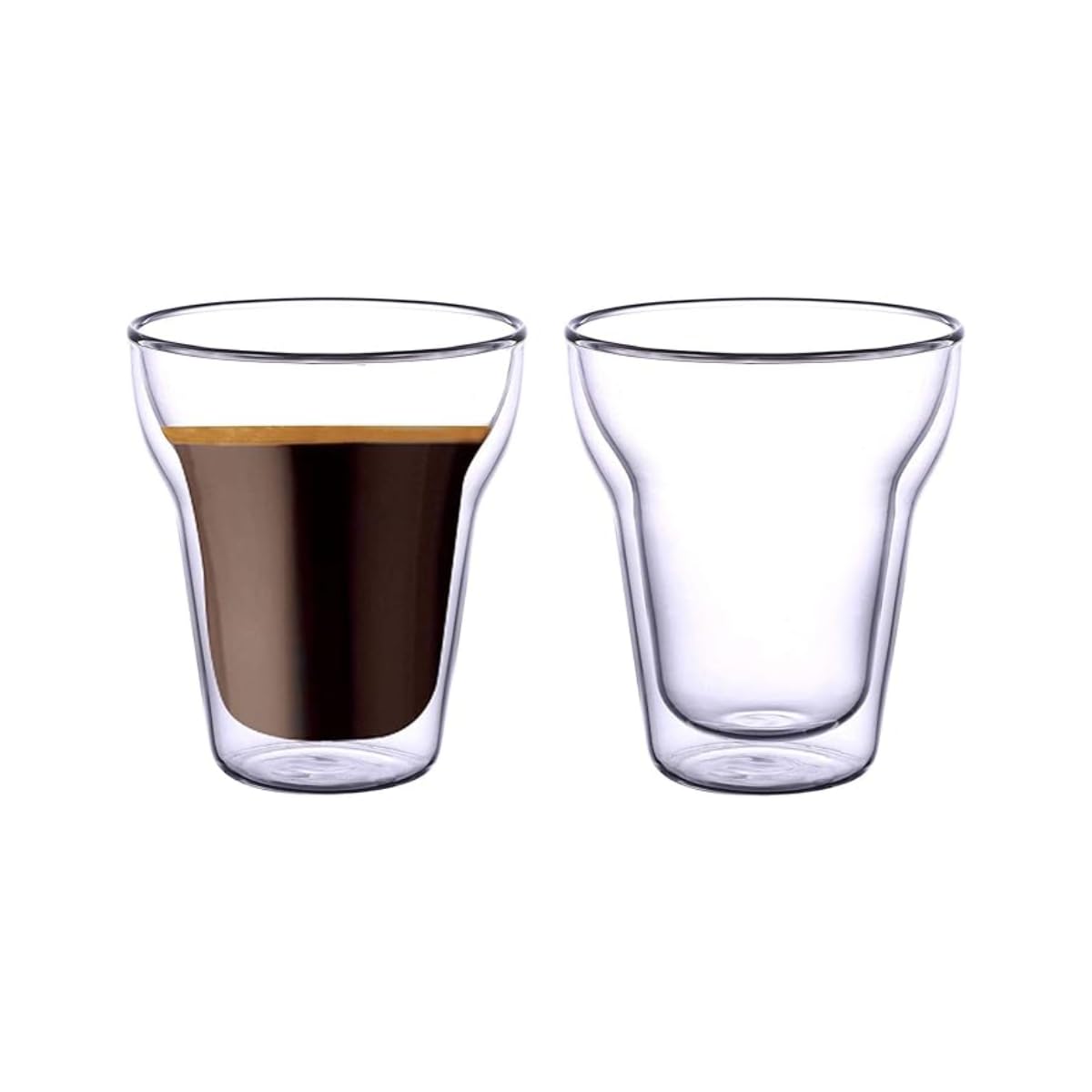 BLACKSTONE Double Wall Glass Tumbler, Clear, Suitable for Coffee, Coffee cups set of 2 Pcs 220 ml - DG863