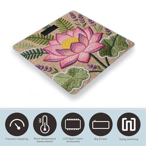 Báscula digital corporal estilo Boho con pantalla LCD miniatura 3