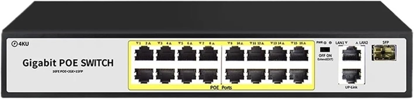 16-Port AI POE Switch 1000M uplink 240W Built-in Power Supply Suitable for Network Cameras