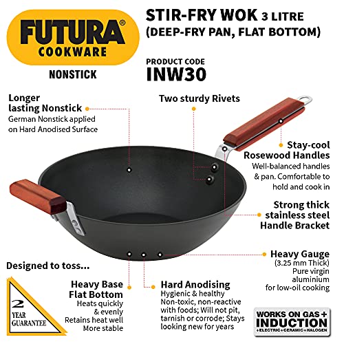 Wok antiadherente Futura Hawkins de 11.5 pulgadas negro miniatura 2