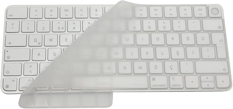 McStorey Magic Keyboard 3 ile Uyumlu Klavye Koruyucu A2449 A2450 A3118 A3203, Touch ID uyumlu, Silikon 0.3 mm Ultra İnce, Yıkanabilir, Toz-Sıvı Koruma, Sessiz Yazım Şeffaf