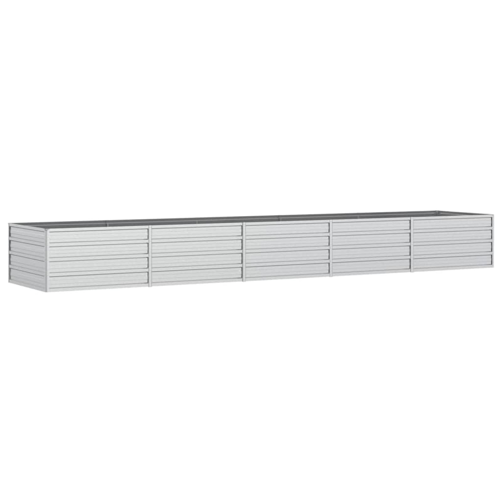Gecheer Garden Raised Bed 400x80x45 cm Galvanized Steel Silver Lawn, garden Model316899