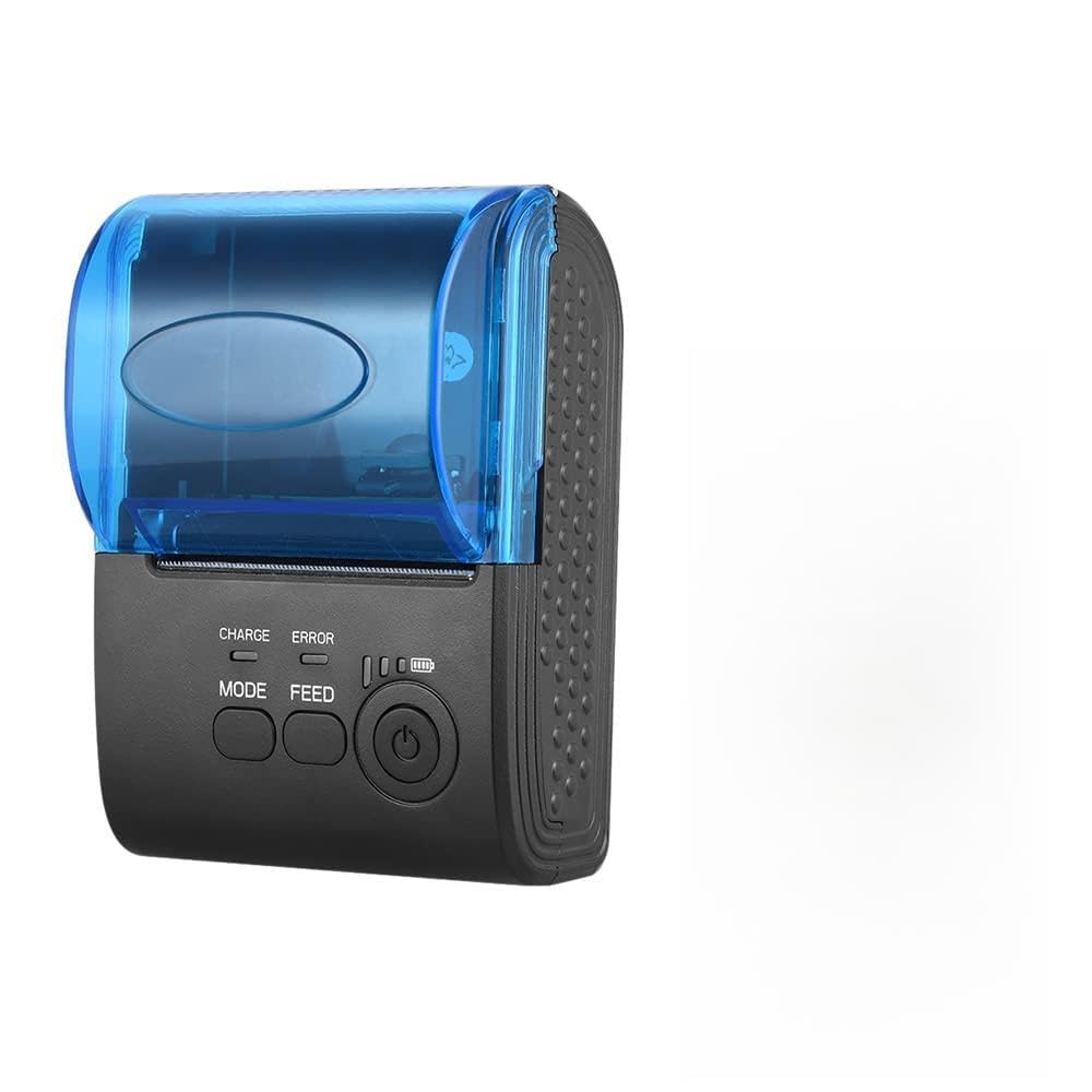 Impresora Térmica de 58 Mm Mini Recibo Inalámbrico Portátil Billete BT Impresora POS USB Punto de Venta Tienda Comerciante 203 PPP 90 Mm/s con Batería 1500 MAh para iOS (Enchufe Europeo)