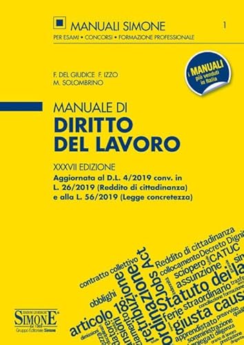 9788891421333 Manuale di diritto del lavoro