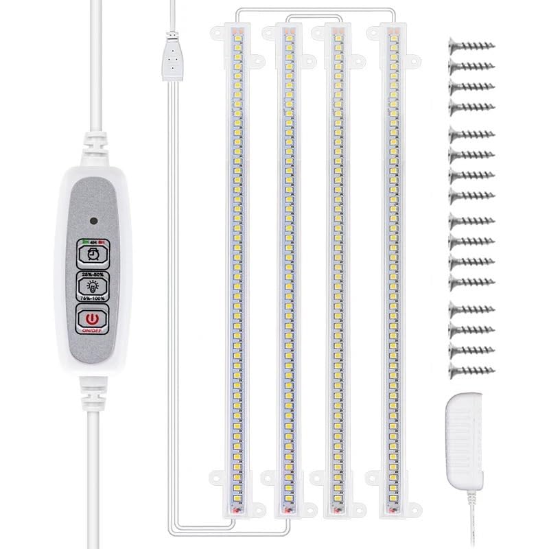 Luz LED Crecimiento, Luz Led de cultivo for interiores, lámpara Phyto con temporizador USB for plantas, lámpara LED regulable, lámparas de cultivo hidropónico de espectro completo(Grow light 4IN1)