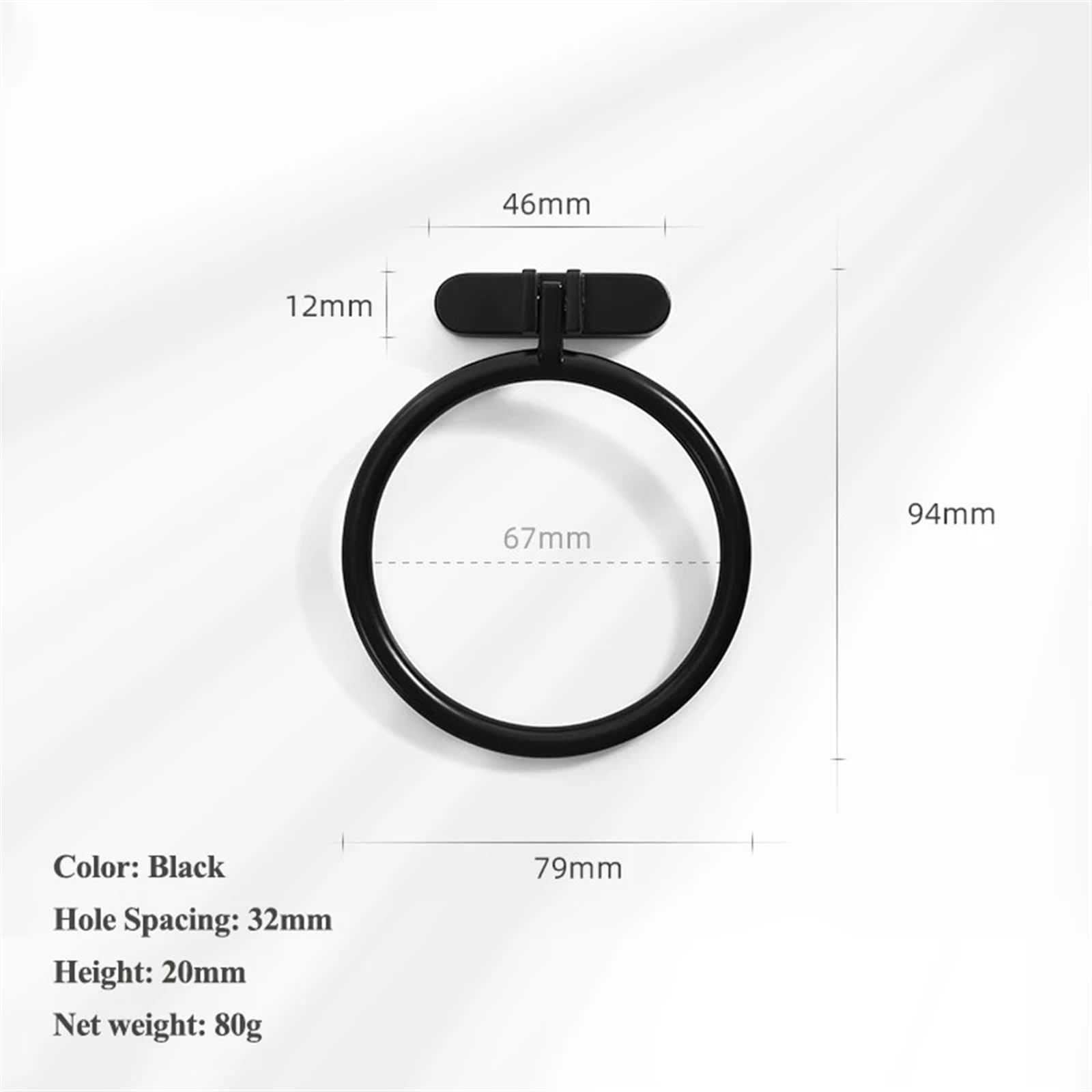 DFLPBHAV Simple Hanging Ring Cabinet Door Handle Gold Drawer Pendant Furniture Kitchen Door Knobs Zinc Alloy Hardware Pulls 1Pcs(Black Big)