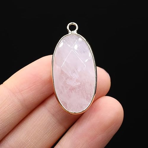 Miniatura 5 de 6 dijes de piedras de cristal natural, amatista, cuarzo, turquesa, ojo de tigre, colgantes para hacer joyas, collares, aretes, Piedra, Piedra