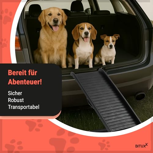 BITUXX® Hunderampe Hunde Einstiegshilfe Autorampe Hundetreppe Hundetransport Klappbar aus Kunststoff