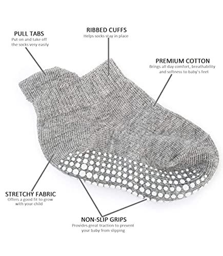 Clowora Baby Boys Girls Non Slip Socks,Infant Toddler Kids Grip Ankle Stretch Socks for Kids 0-5 Years4