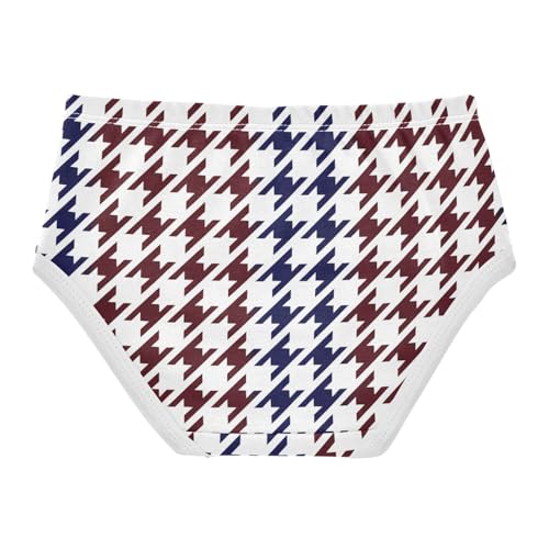 Houndstooth Blue White Brown Girls Underwear Toddlers 2t Cotton Girl Panties Cute Pattern Underpants Briefs2