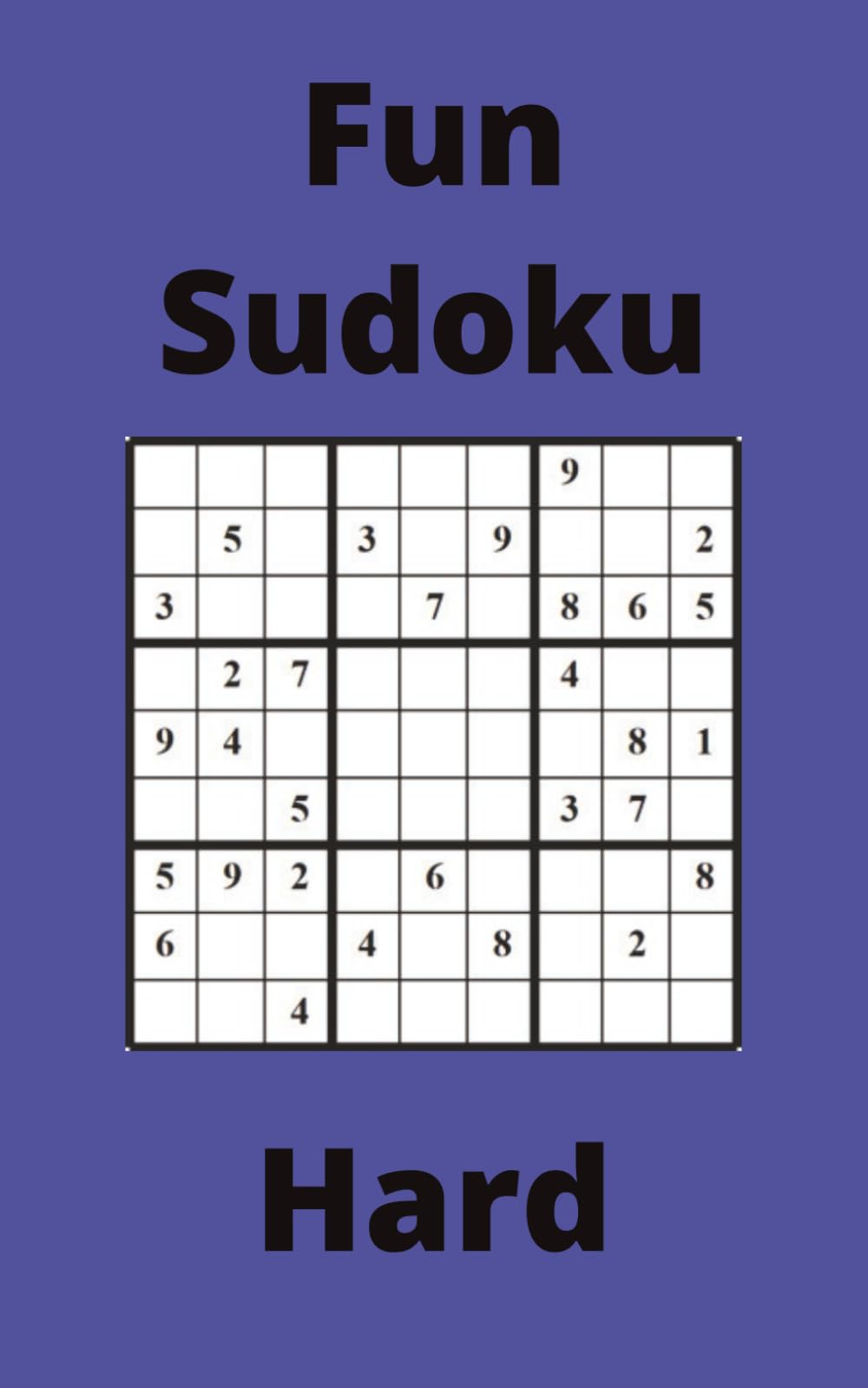 Blue Fun Sudoku Book, 9x9 Puzzles, 300 Pages, 5x8, Hard
