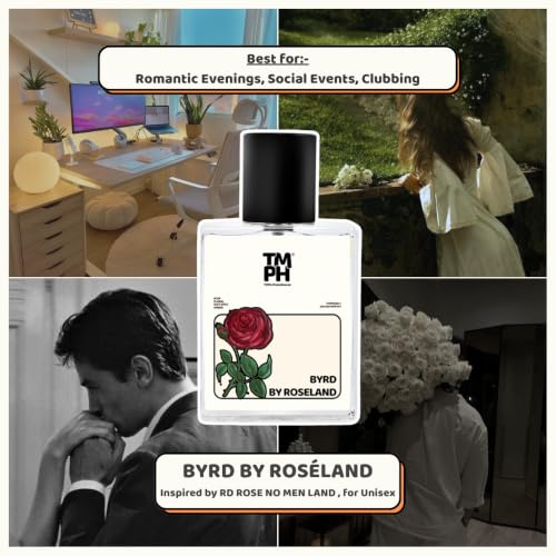 Image of TMPerfumehouse BYRD BY ROSELAND EDP for Men & Women | Floral, Powdery & Long Lasting Perfume Spray | Rose, Soft-spicy & Amber Fragrance | Luxury Gift for Him & Her | TMPH | 50ml