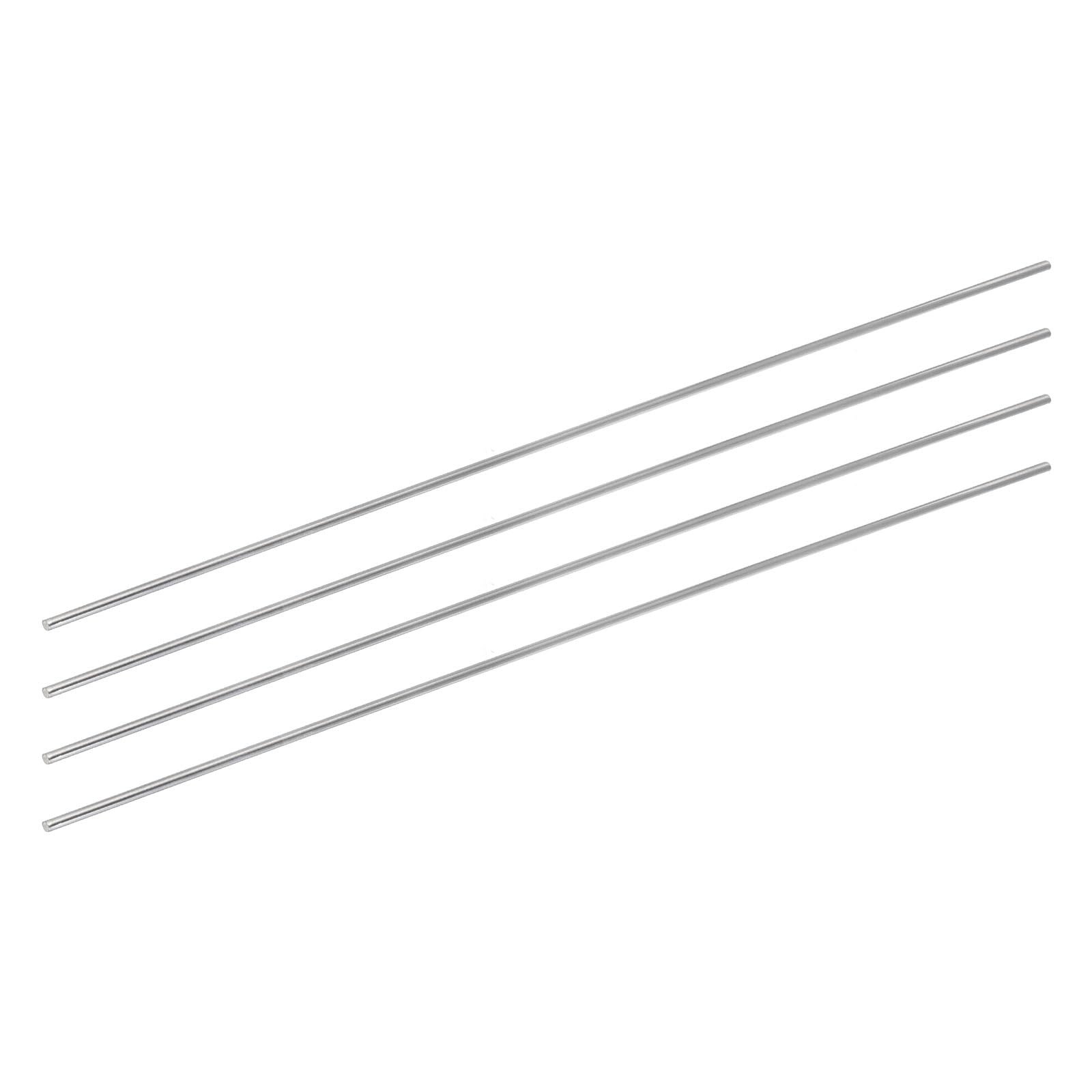 sourcing map 5 Stück 304 Metallstangen Garten, 4mm x 350mm Metallstäbe für DIY Handwerk, Motorrad, Deko, Garten
