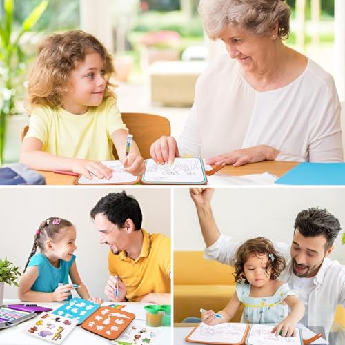 Image of Plastic Water Painting Book for Children - Reusable Magic Coloring with Water Pen, Portable Doodle Drawing Education Toy Gift Idea for Kids (Zoo)