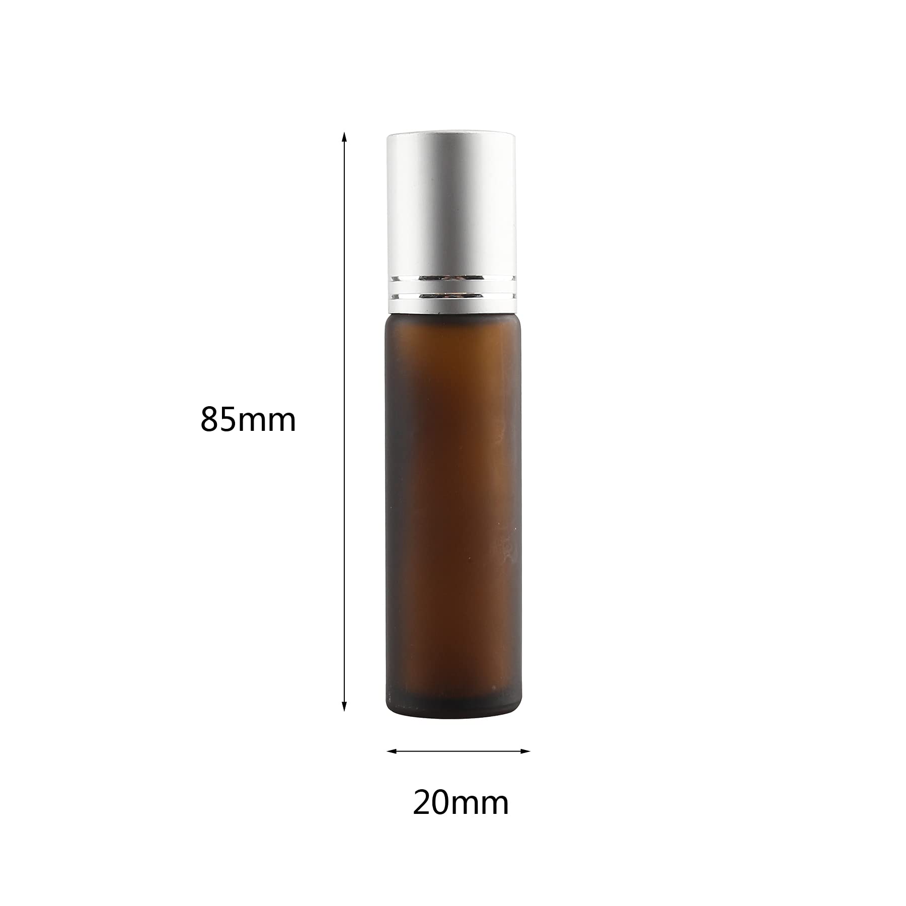 24 Stück Leere 10ml Matt braun Glas Roller Flaschen mit Silber Alu Schraubverschluss, Roll-On Glasflaschen mit Glasroller für Ätherische Öle Essential Oil mit Trichter Öffner