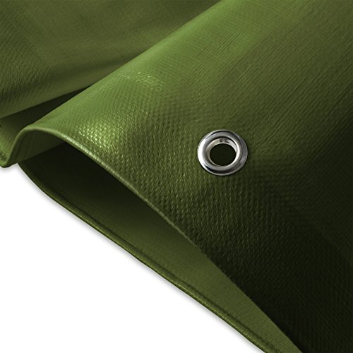 Heavy Duty Tarps | Waterproof Ground Tent Trailer Cover | Multilayered Tarpaulin in Many Sizes and Thicknesses | 10 Mil - Green - 6\' x 8\' - Thumbnail 2