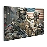 islandburner Bild auf Leinwand Us Army Soldaten Waffe 