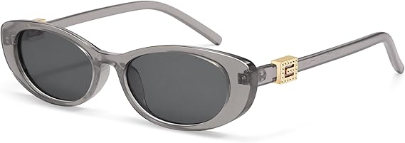 Retro Oval Sunglasses for Women with Small Faces, Vintage Cat-Eye Sun Glasses with Gold Accents AP3754