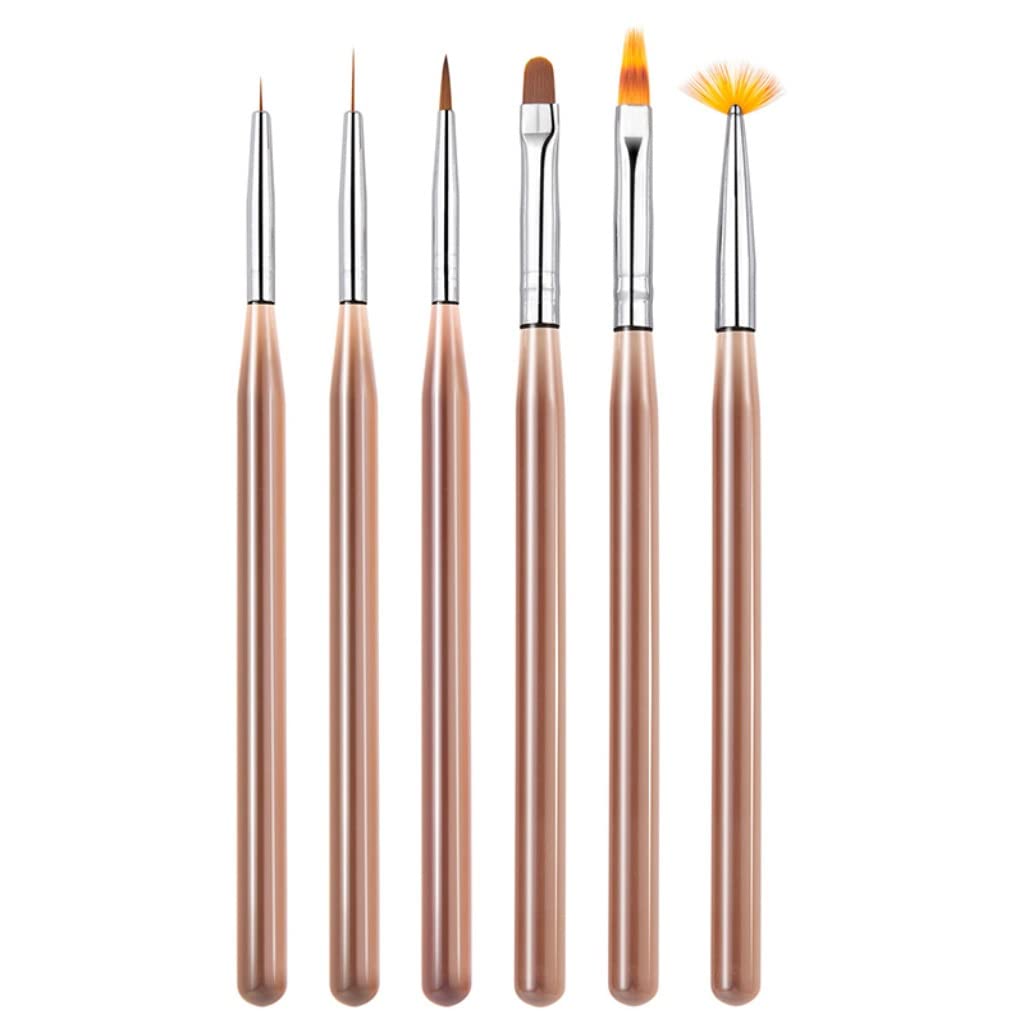 Pennelli per Pittura ad Olio, 6 Pezzi/Set Nail Art Carving Gel Extension Builder Pennello per Pittura Nail Liner Pen Strumenti per Sfumature (Rosso 15 cm)
