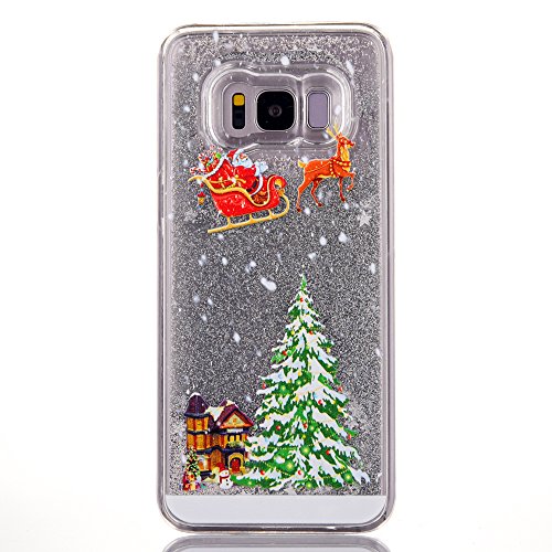 T-shin Funda para Samsung Galaxy S7 Edge con Purpurina, diseño de árbol de Navidad, diseño de Estrella de Papá Noel, diseño de Estrella