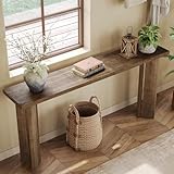 TRIBEWOOD Solid Wood Console Table, 70.9-Inch Narrow Long Sofa Table Behind Couch, Farmhouse Entryway Table for Living Room, Hallway, Foyer