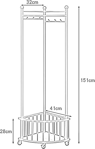 Miniatura 7 de LXBAMKEA Perchero para ropa soporte de almacenamiento movible de una sola parte inferior organizador portátil de entrada dormitorio estante de ropa