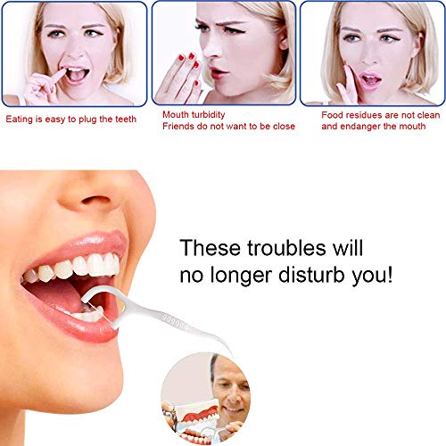 HouChanges Floss Sticks Dental Floss Picks Complete Clean,2 in 1 Dental Toothpick Polyethylene Resistant Dental, Cardamom(30Pcs) - Image 3
