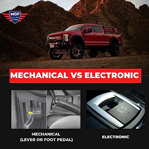 Mgp Caliper Covers - Brake Caliper Covers 2015-2020 Ford F-150 (Electric Rear Brake) 2018-2020 Ford Expedition - Front And Rear Set - F150 Logo - Red #TOP1