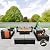 Rattaner 7 PCS Outdoor Furniture Sets 60000BTU 45-Inch Outdoor Propane Fire Pit Table Patio Furniture Set No-Slip Cushions and Waterproof Covers, Light Grey