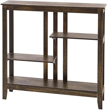 The Lakeside Collection Brushed Metallic Console Table with Display Shelves 31.4 W x 29.8 H - Brown/Bronze
