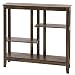 Brushed Metallic Console Table - Hallway Table with Display Shelves - Brown