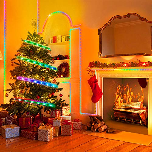 LED Strip Lights, MOSFiATA 23ft Waterproof Bluetooth Color Changing LED Lights Strip, App Controlled+24 Key IR Remote Control, 16 Million Colors RGB Tape Lights for Kitchen, TV, Party, Home Decoration