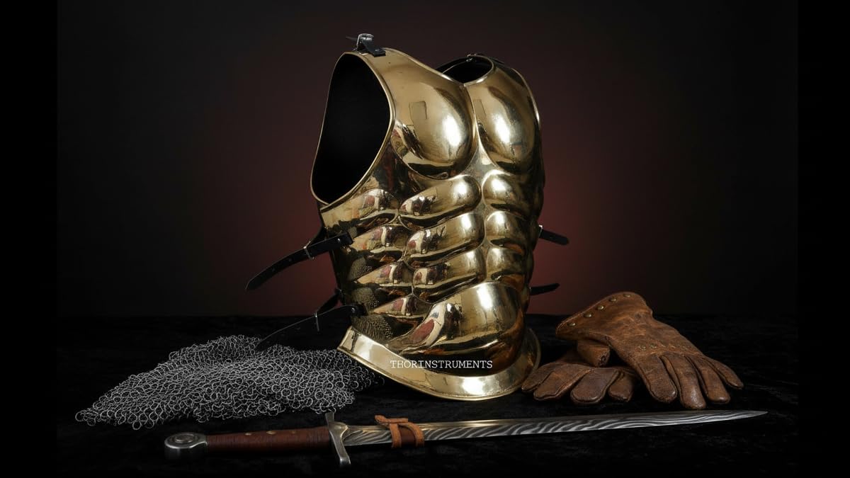 THOR INSTRUMENTS Rzymska zbroja mięśniowa mosiężna kurtka wykończeniowa kolekcja replika kostium rustykalny vintage wystrój domu prezenty