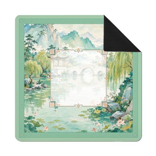 SkipTiger Chinese Garden Landscape Mahjong Mat 31.5 x 31.5 in