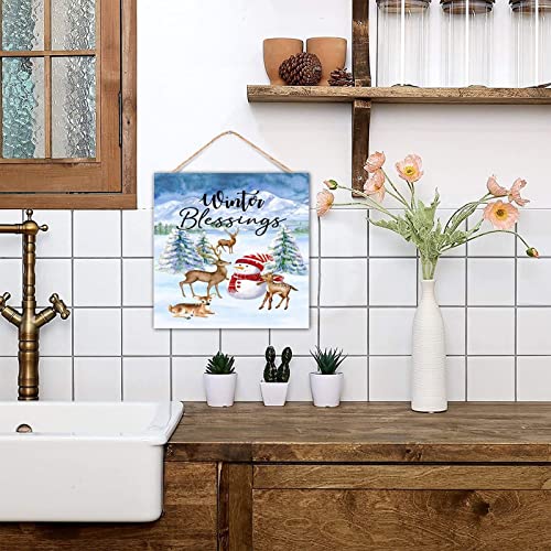 Cadeau de saison de vœux original : plaque décorative en bois rétro - 6