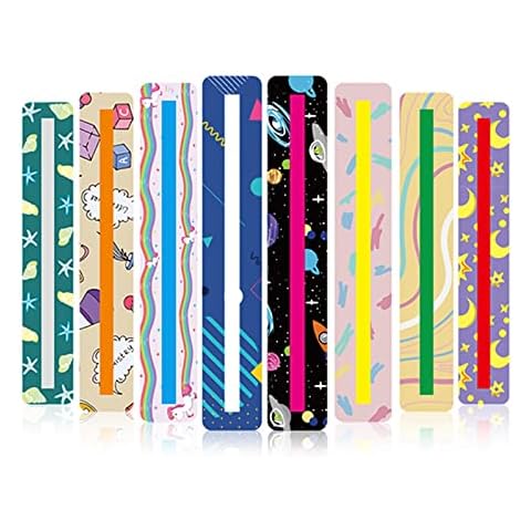 Guided Reading Strips, Highlight Strips Colored Highlighter Bookmarks Dyslexia Reading Rulers for Children Teacher Education Classroom Supplies(16 PCS)… Cover