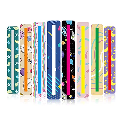 Guided Reading Strips, Highlight Strips Colored Highlighter Bookmarks Dyslexia Reading Rulers for Children Teacher Education Classroom Supplies(16 PCS)…