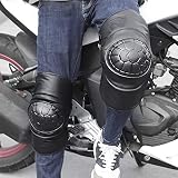 ZUKKY Erwachsene, PU-Leder, Winddicht, Radfahren, Kniebandage, thermisches Kunstpelzfutter, Arthritis-Kniewärmer, schneesicher, Kollisionsvermeidung, Motorrad-Ski-Kniebandage, Beinschutz