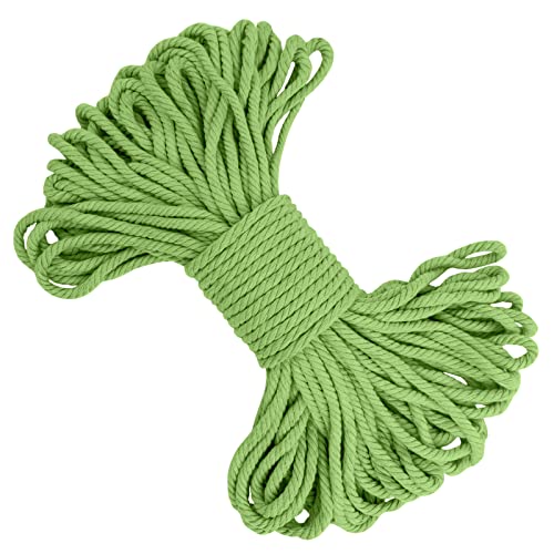 LEREATI Macrame Cord 5mm x 20m, Thick Cotton Macrame Rope Yarn Craft String