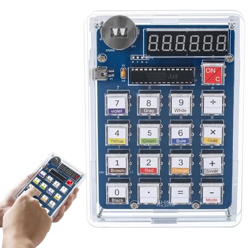 LYPPUL DIY Lötübungsset, 6 Ziffern Lötprojekt Kit, Display Taschenrechner DIY Löt Bausatz kit mit Display, Elektronische Kits für Löten Erwachsene Studenten Wissenschaft Bildung Spaß Löten Lernen Set