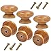 COSMOS 6 PCS Round Mushroom Shape Wooden Cabinet Knobs Drawer Pulls