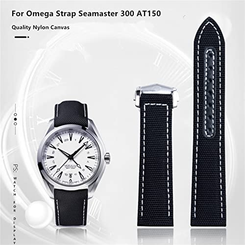 Bracelet de montre boucles déploiement 20mm 22mm nylon toile pour Omega AT150