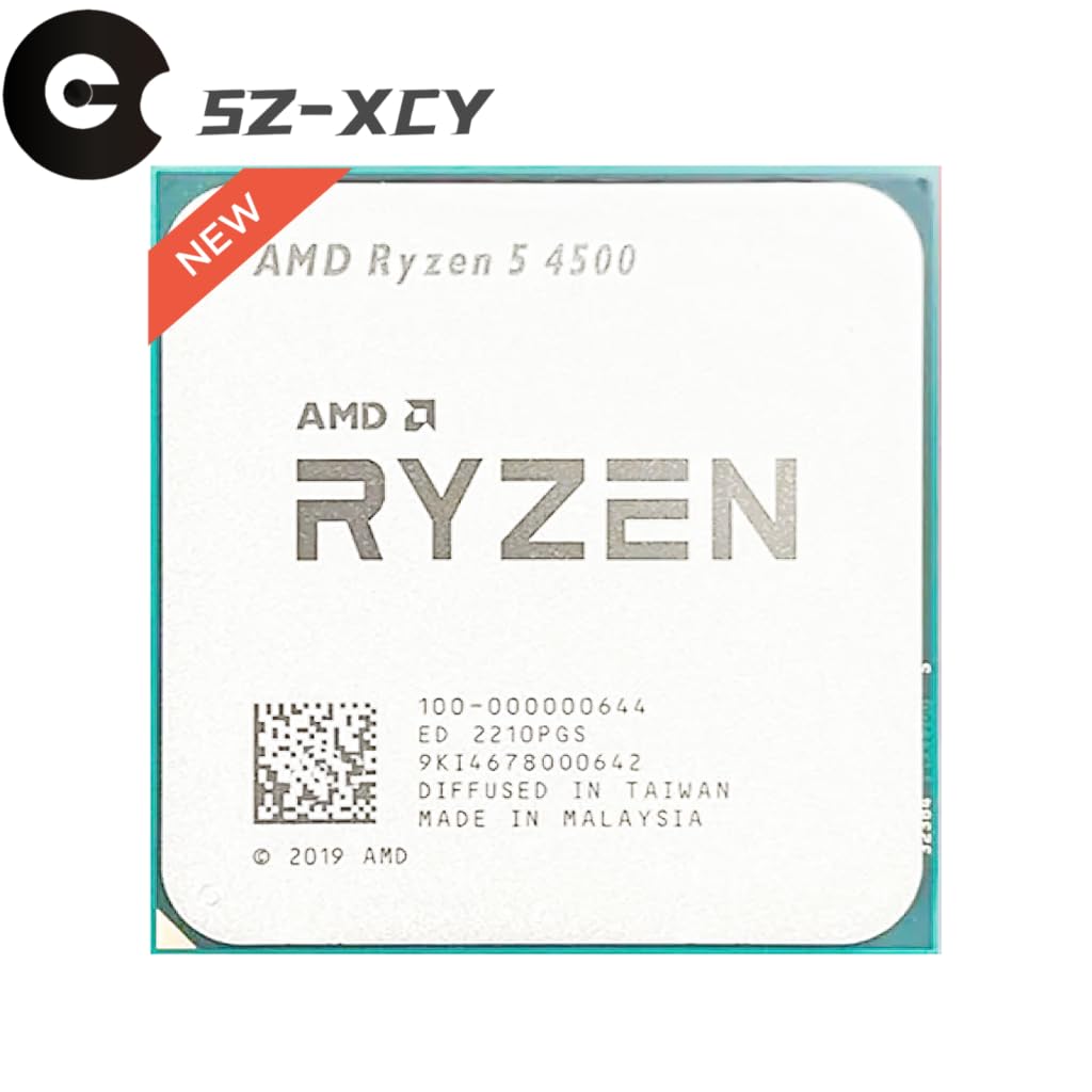 Elaborazione dati informatici Processore CPU Ryzen 5 4500 R5 3,6 GHz 6-Core 12-Thread 7NM L3=8M 100-000000644 Socket AM4 ma senza dispositivo di raffreddamento